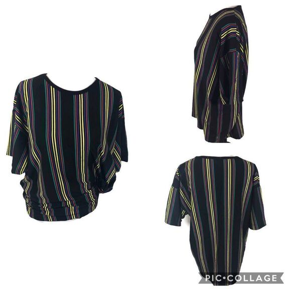 Vintage Oversized‎ Striped T shirt Size Large - Picture 1 of 7
